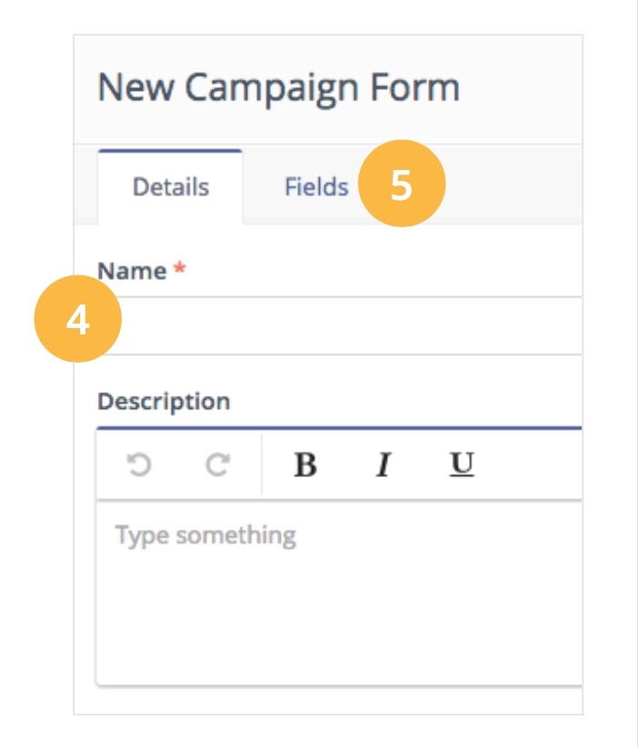Screenshot showing creation of a campaign form